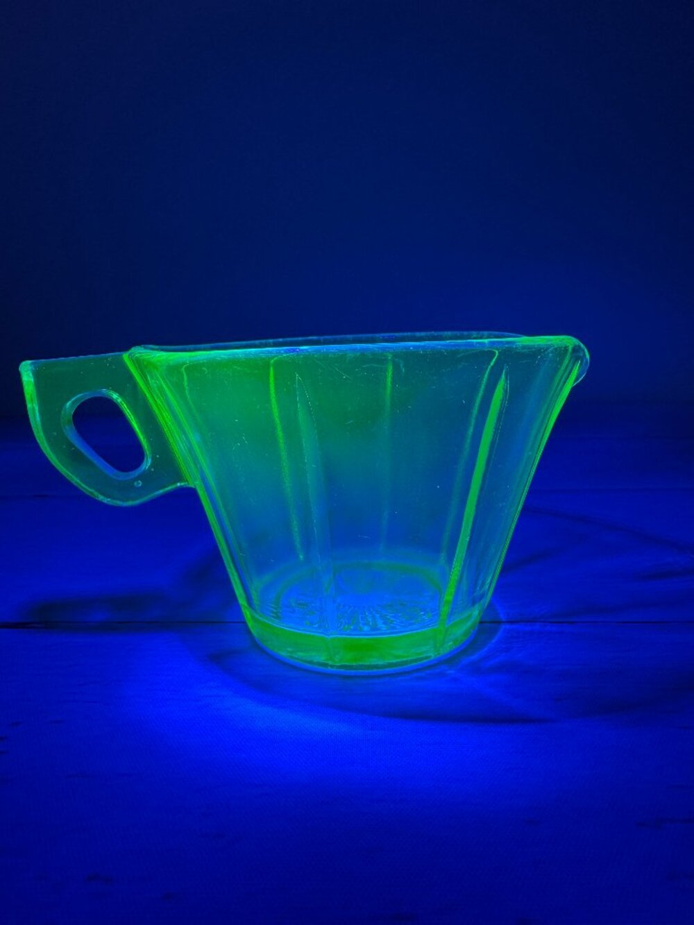 Vintage Indiana Glass Art Deco Uranium Green Creamer Pitcher Depression Glass
